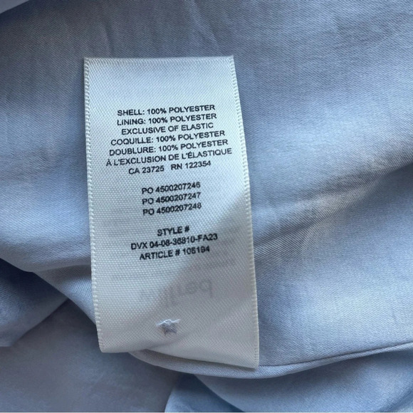 Wilfred Aritzia Bridgerton Satin midi Dress light gray smocked 22458 - Picture 12 of 13